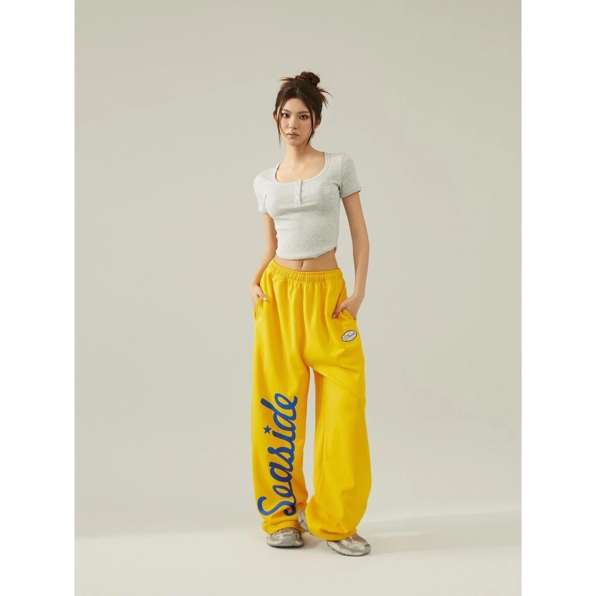 High Waist Wide Leg Pants for Women's Jazz Dance Sporty Streetwear Trousers Multi Color Loose Fit Casual Pants