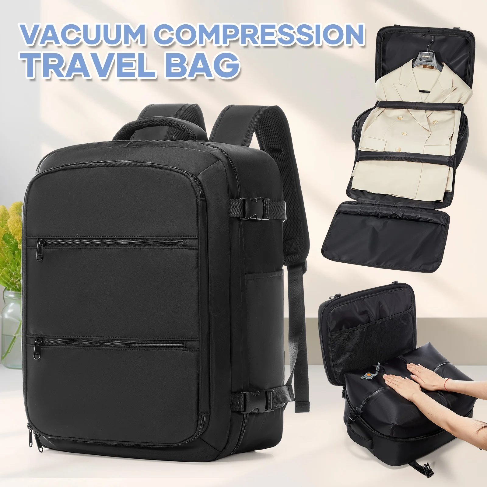 فراغ ضغط حقيبة السفر الطائرات المقصورة على ظهره، الرجال حقيبة العمل الأعمال اليد الأمتعة الكمبيوتر المحمول على ظهره حقيبة التخزين فراغ