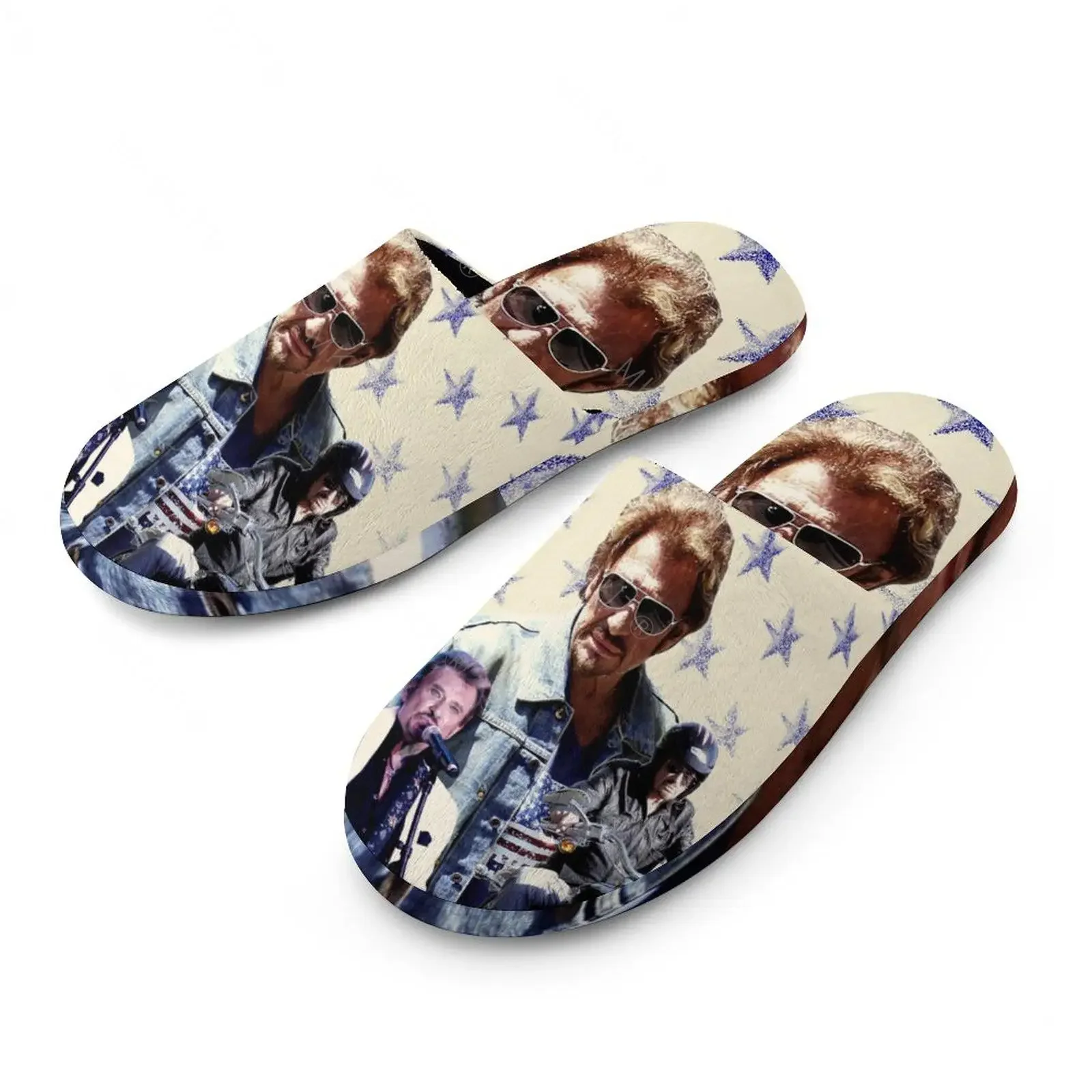 Johnny Hallyday 12 Warme Katoenen Slippers Voor Mannen Vrouwen Dikke Zachte Zolen Antislip Zachte Schoenen Indoor Huis Slippers Schoen