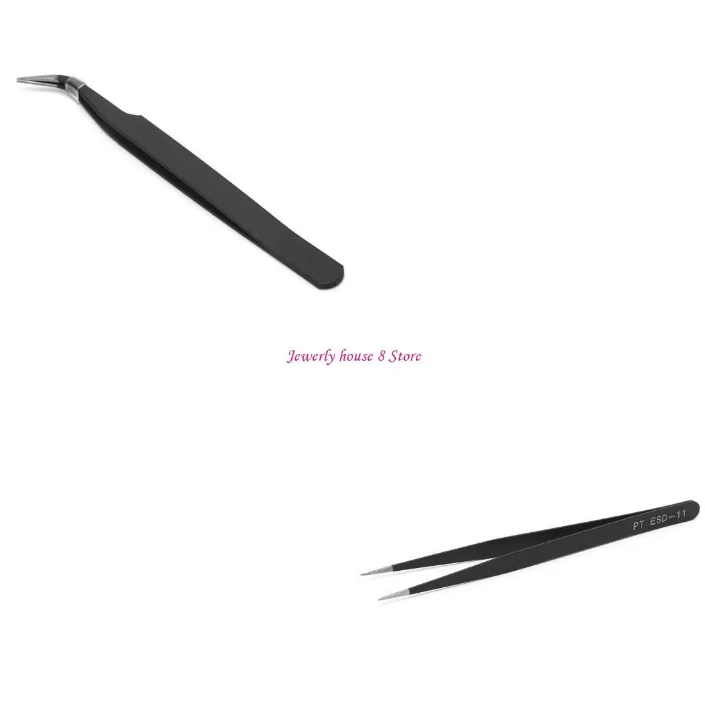 

Multifunctional Stainless Steel Beads Tweezers Eyebrow Tweezers for Women & Men Pointed Tweezers Picking Tool