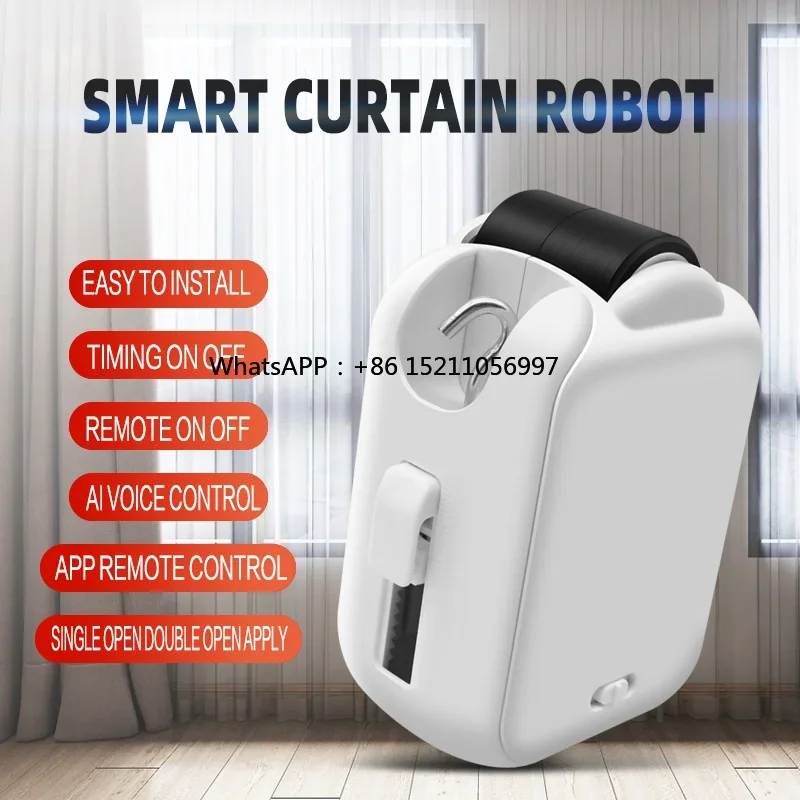 control curtain to open and close WiFi smart electric curtain machine remote control smart curtain robot supports Ai voice