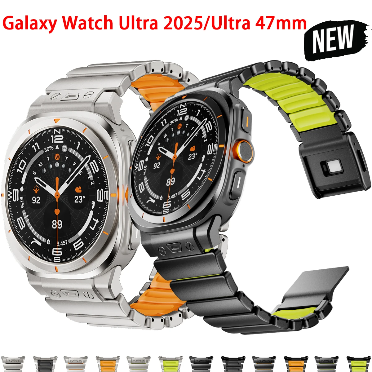 

Stainless Steel Strap for Samsung Galaxy Watch Ultra 2025 No Gaps Metal Rubber Band Man for Samsung Galaxy Watch Ultra 47mm 2024