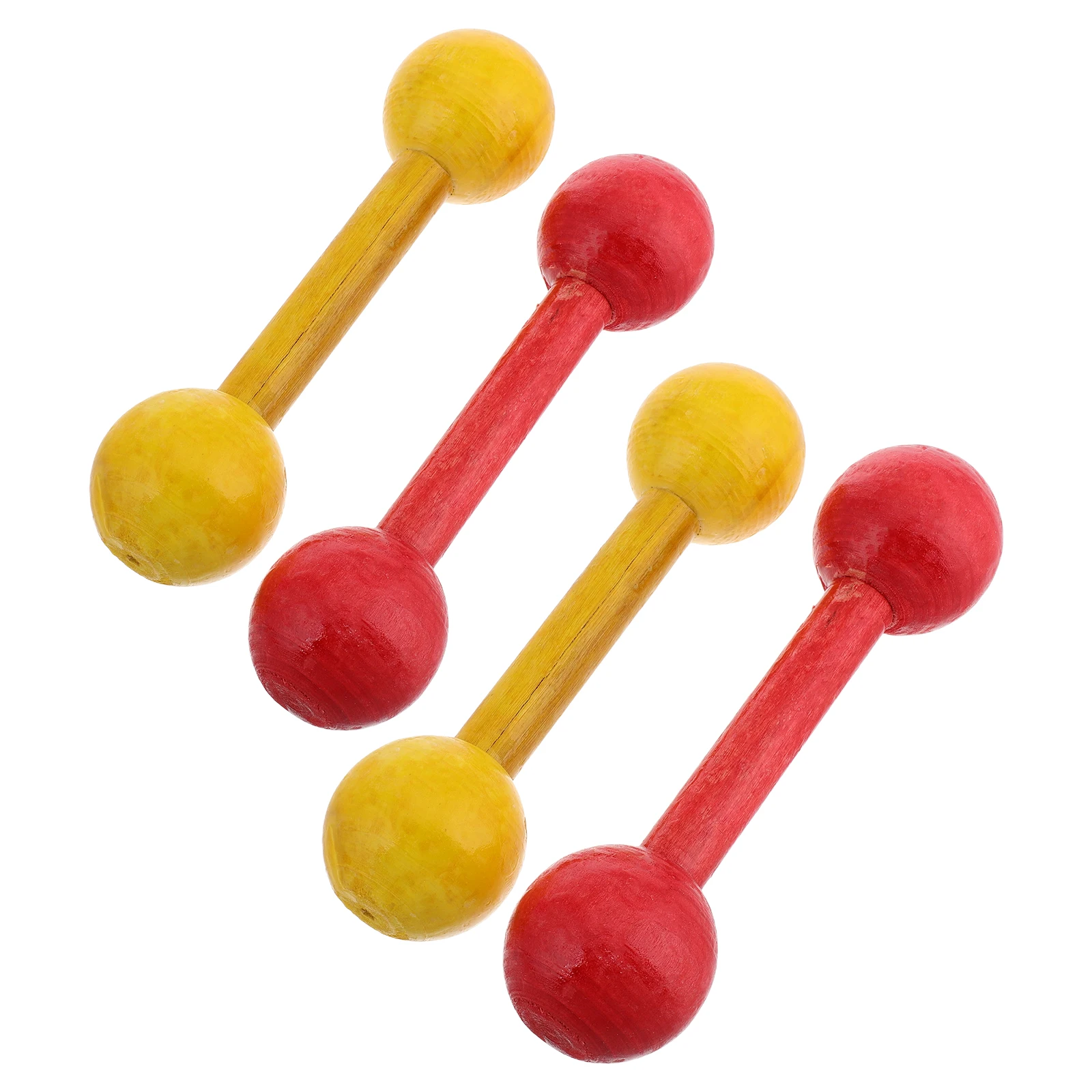 

4 Pcs Wooden Dumbbells for Children Kids Indoor Fitness Equipment Baby Workout Toys