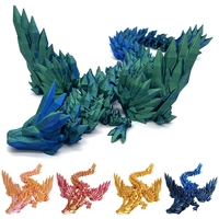 3D Articulated Dragon Flexible Movable Dragons Model Crystal Jewel Dragon Decor Desktop Craft Creative Birthday Gifts for Kids