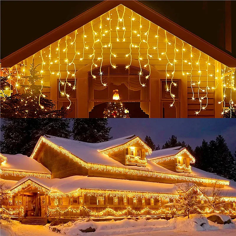 4.6M christmas lights outdoor decoration droop 0.4-0.6m led curtain icicle string lights Fairy wedding Xmas party garland lights