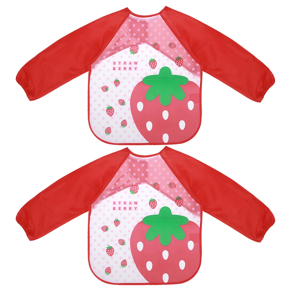 

2Pcs Waterproof Art Aprons Kids Painting Cartoon Long Sleeve Reusable EVA Nylon Home Kindergarten Outdoor Activities