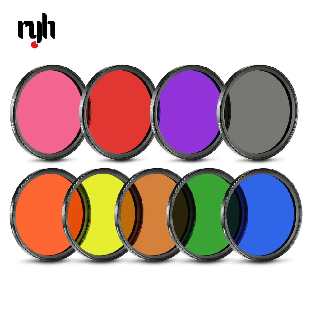 Color FLD Orange Red Yellow Green Blue Filter 30MM 37MM 40.5MM 46MM 49MM 52MM 55 58MM 62MM 67MM 72MM 77MM 82MM for DSLR Camera S