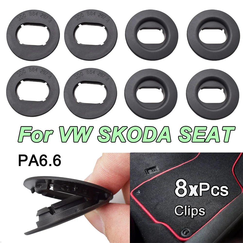 Car Floor Mat Fastener Clips Carpet Oval Clamps For VW EOS JETTA GLI GOLF PASSAT NEW BEETLE TOUAREG For SEAT For SKODA