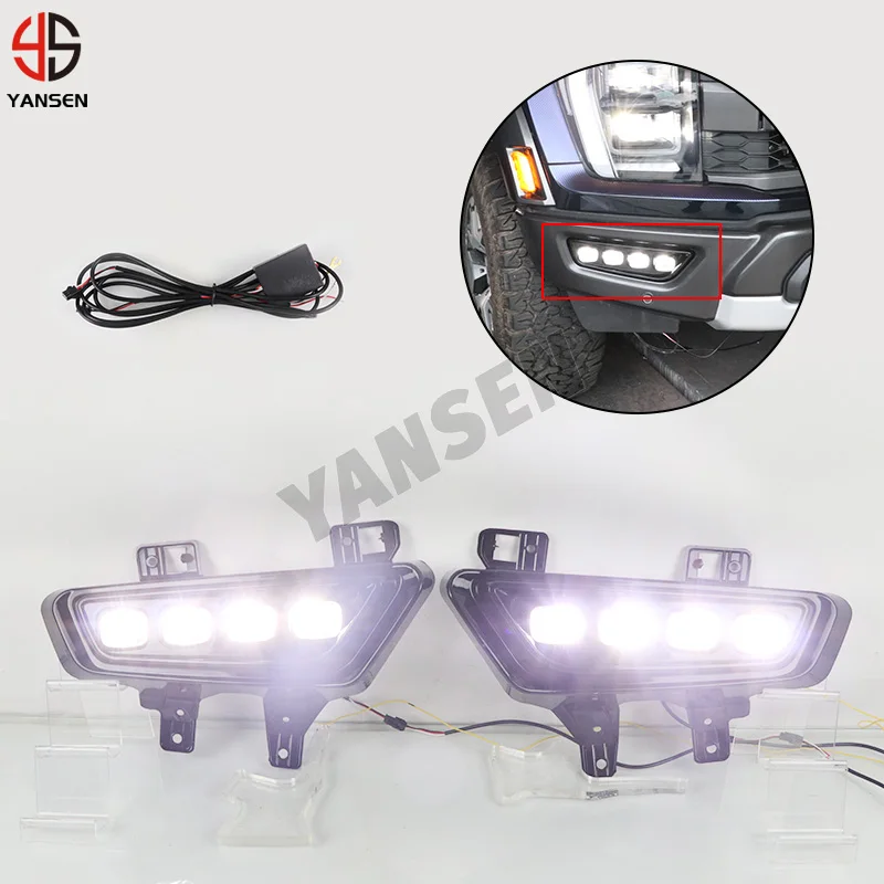 For Ford Raptor F150 2022 Two Color Daylight Dynamic DRL LED Daytime Running Light Car Lamp Exterior Accessories