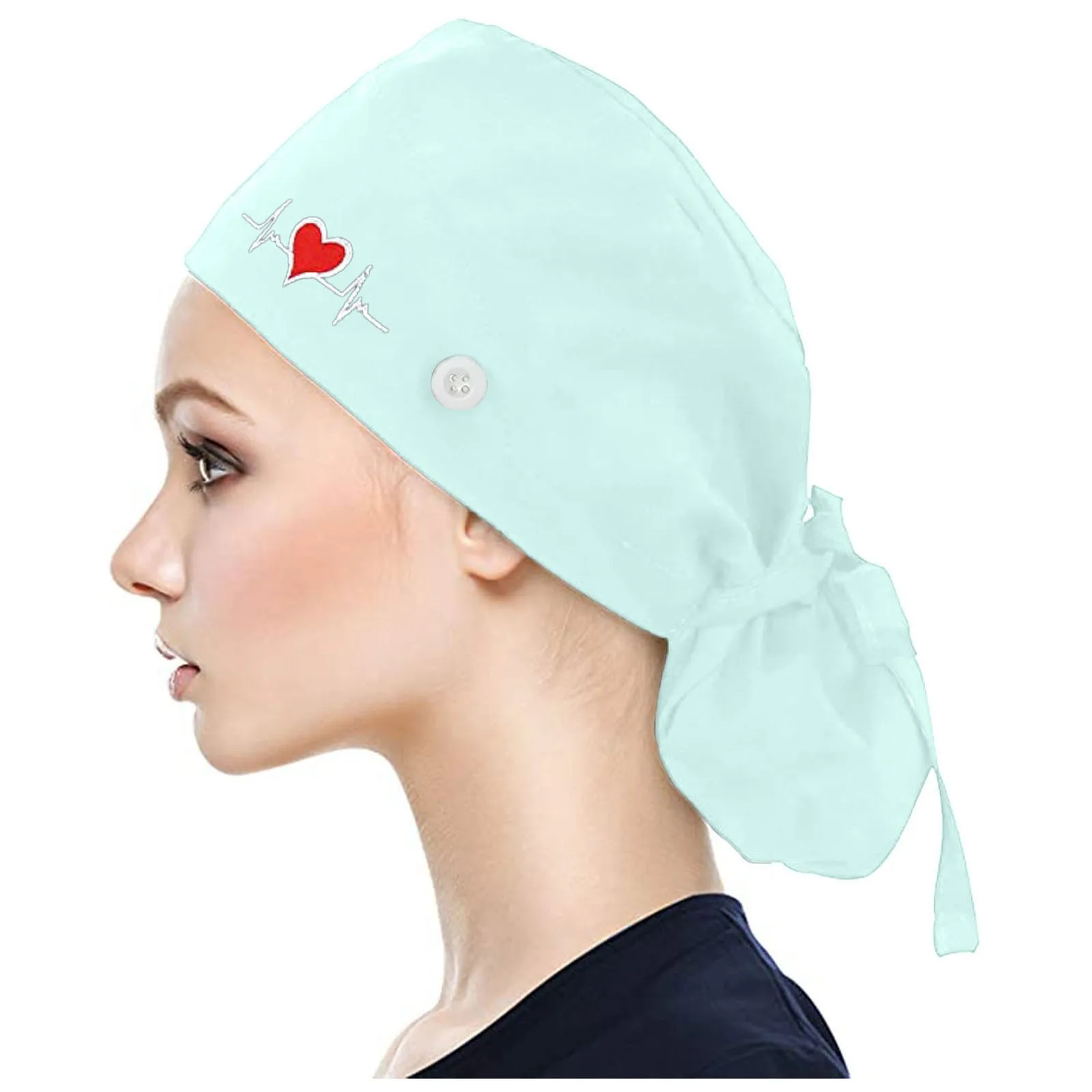 Turban de travail en coton respirant pour animalerie, vêtements de sauna pour médecin et infirmière, bandeau de sauna rond, chapeau bouffant, services de santé