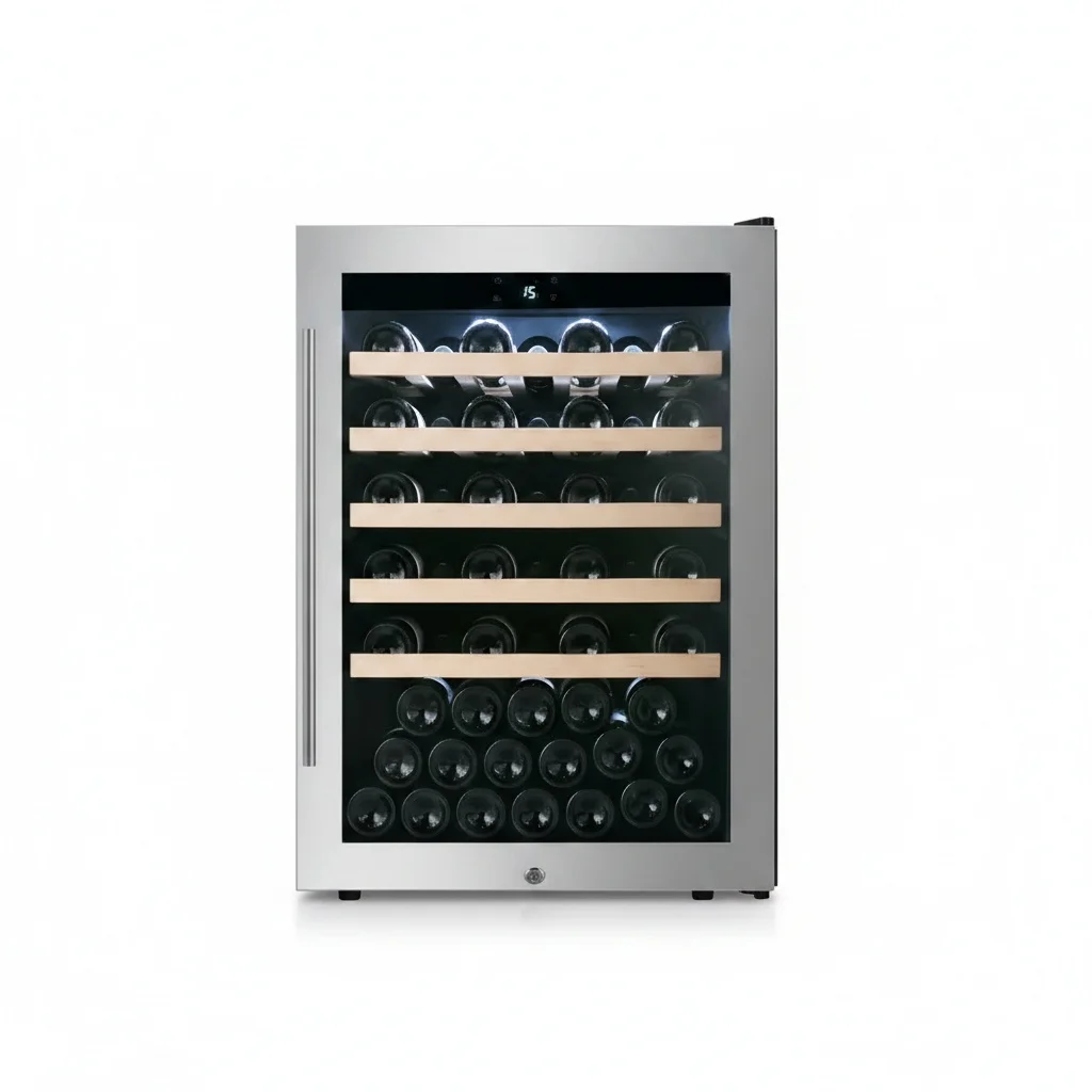 Built-In Wine Cooler, Stainless Steel 595 x 607 x 820 mm Compressor Fridge, Single-Zone Smart Wine Chiller, Home Cellar