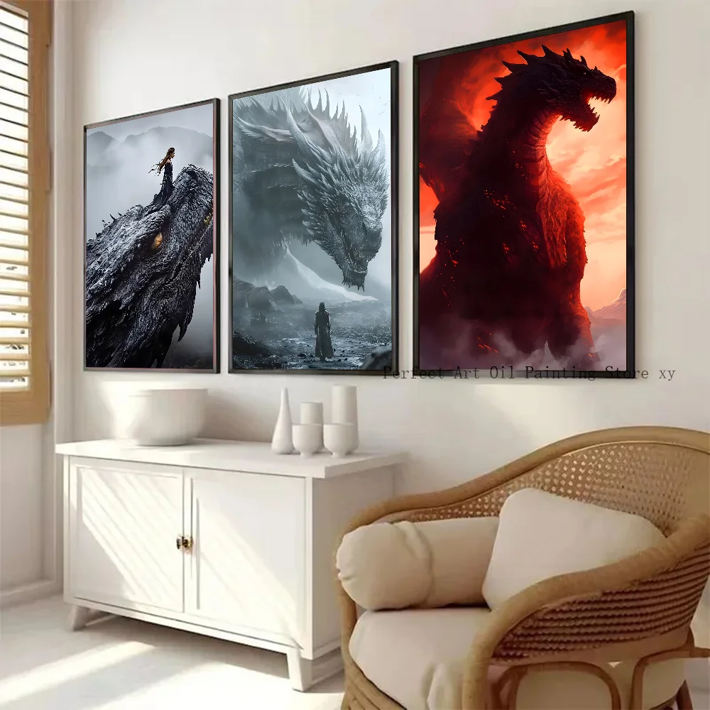 1 قطعة G-Game Of Thrones التنين العثة لا مؤطرة المشارك كرافت نادي بار ورقة Vintage ملصق جدار الفن اللوحة غرفة نوم دراسة ملصقات #2