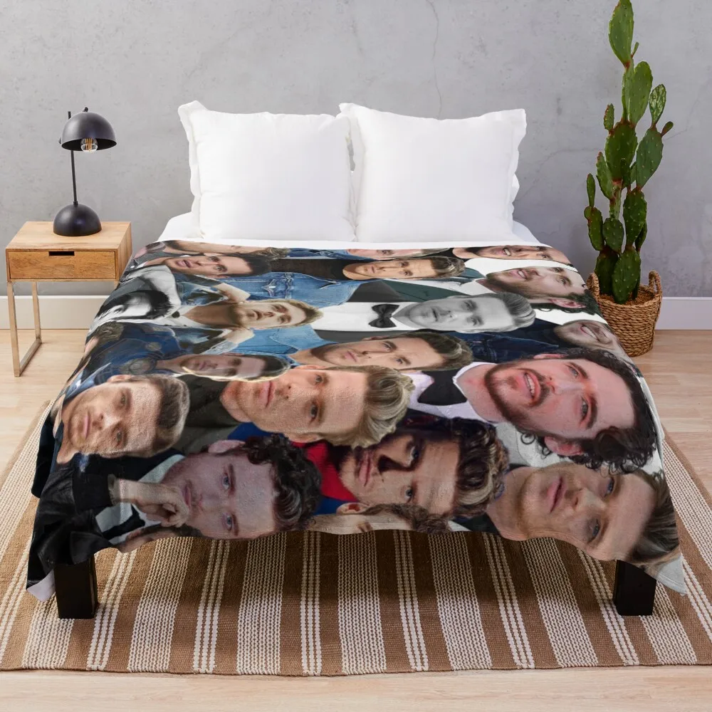 richard madden photo collage Throw Blanket Blankets For Sofas Designers Loose warm for winter Blankets