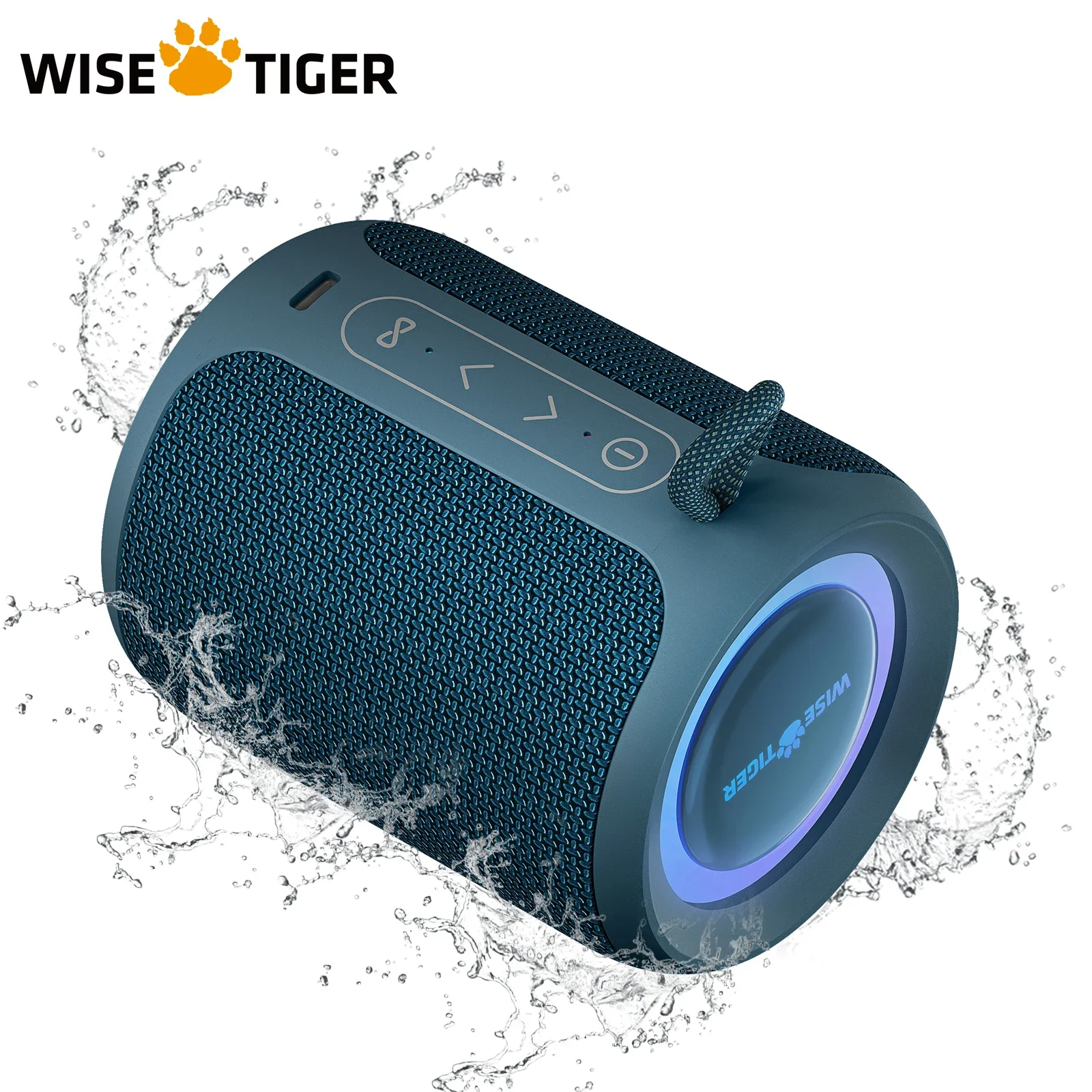 

WISETIGER P1S 15W Mini Portable Bluetooth Speaker Outdoor IPX7 Waterproof Sound Box Bass Boost TWS Dual Pairing BT5.3 RGB Light