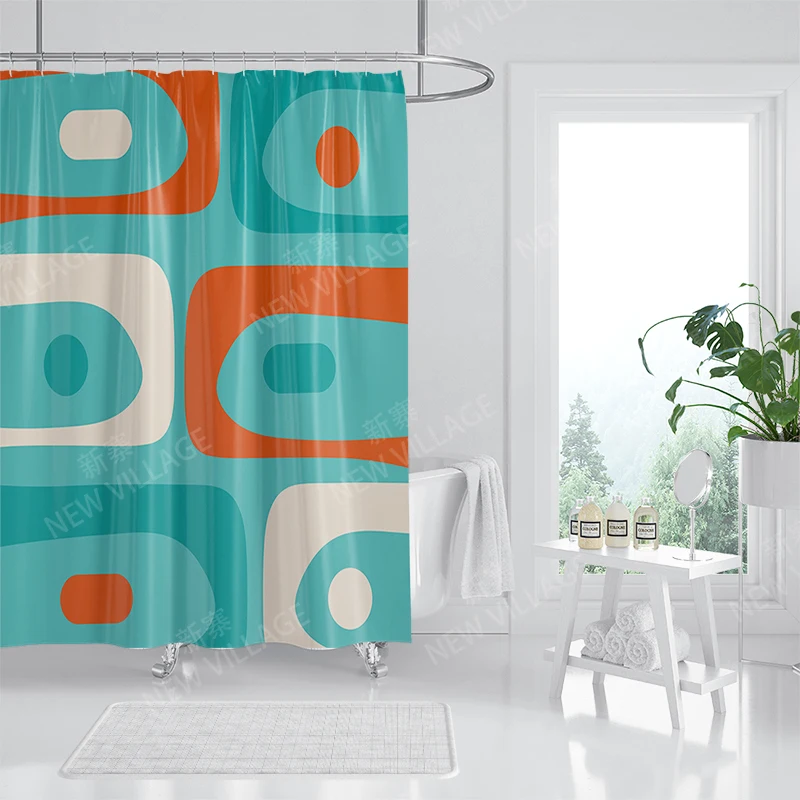 Waterproof fabric shower curtains Bathroom curtain accessories 180x200 Bath curtain for shower 240*236 nordic boho decoration