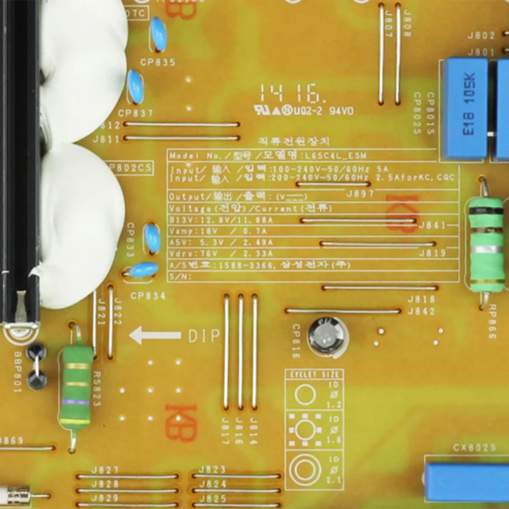 UN65HU9000FXZA UA65HU9800J UE65HU8500T UE65HU8580Q UE55HU8500Z UA55HU9000WXXY is for Power Supply Board L65C4L_ESM BN44-00744A