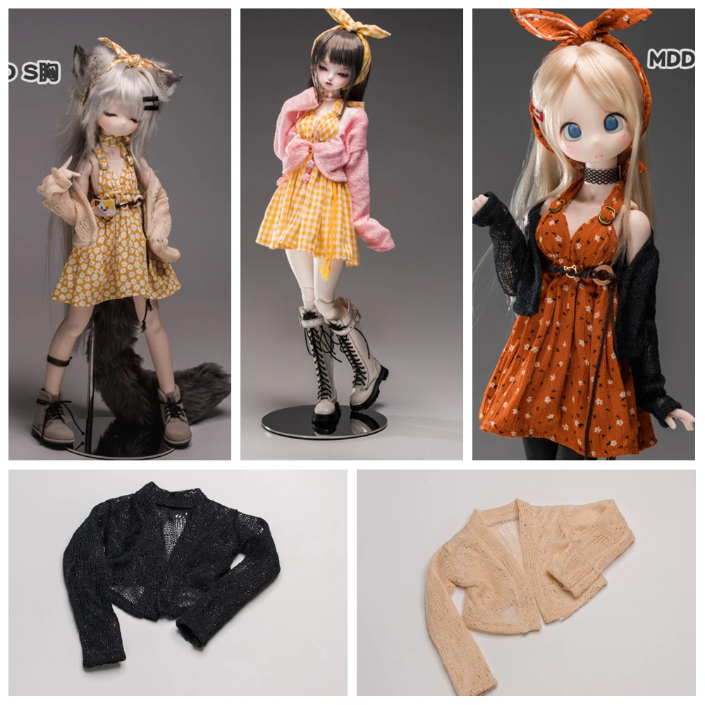 Acessórios para bonecas bola articulada 1/4 msd 1/3 sd10 menina feminina roupas de boneca bjd casaco cardigã tops pxg13