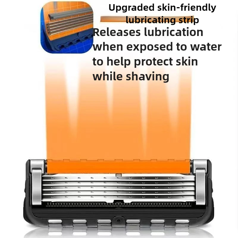 ماكينة حلاقة رجالية مكونة من 5 طبقات، ماكينة حلاقة من الفولاذ المقاوم للصدأ، ماكينة حلاقة يدوية كلاسيكية قابلة للغسل وقابلة للاستبدال بجودة عالية