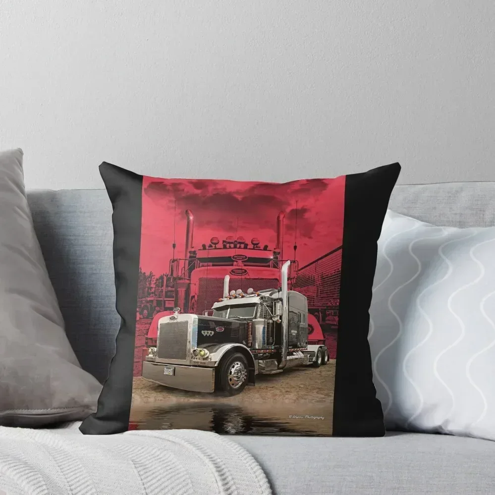 

Peterbilt with Red Peterbilt background Throw Pillow ornamental pillows for living room Cusions Cover pillow