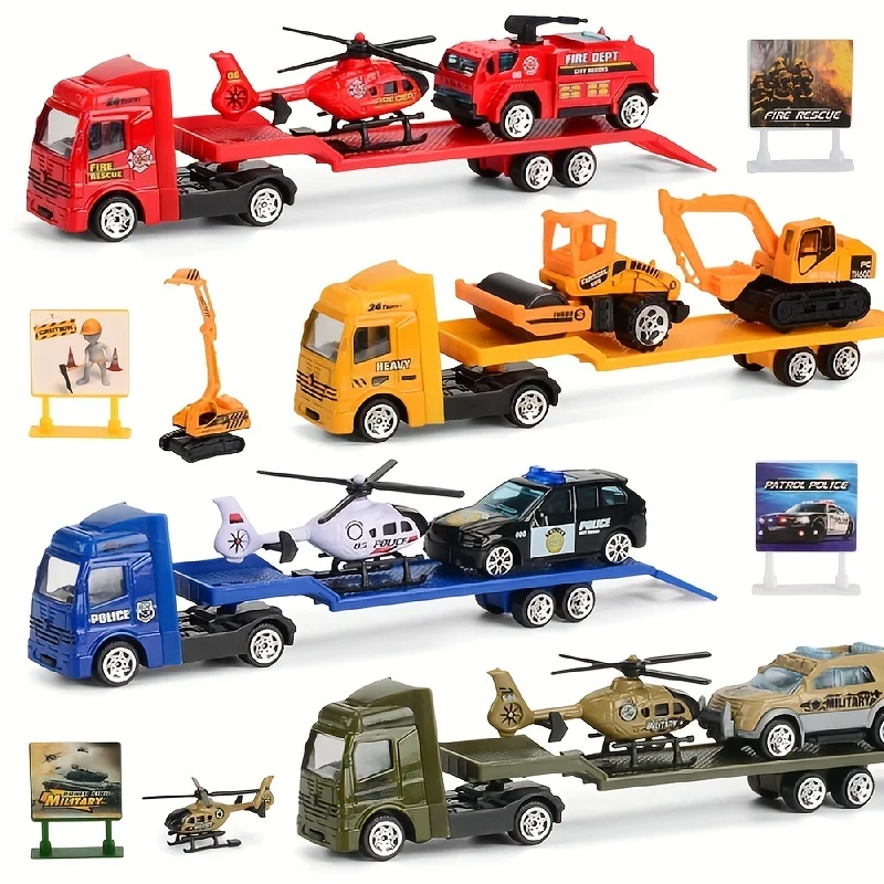 1:64 Mini Alloy Car Engineering Vehicle Set Toy Model for Kids