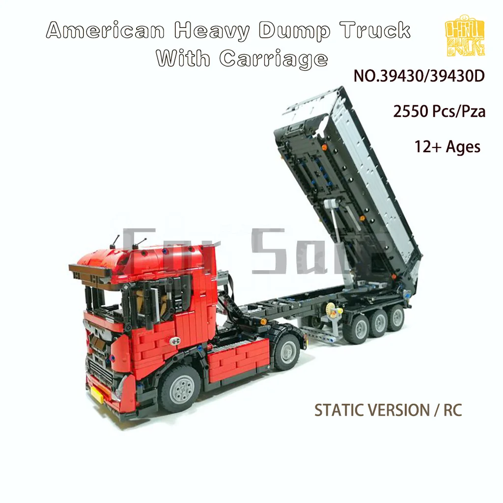 

Moc-39430 American Heavy Dump Truck With Carriage Model With PDF Drawing Building Blocks Bricks DIY Toy Birthday Christmas Gift