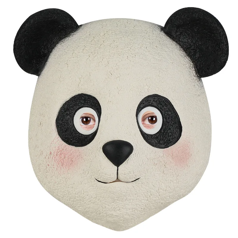 Masque Panda en Latex pour adultes et enfants, masque complet d'animaux pour Halloween, accessoire de fête Cosplay, masque de Costume de jeu de rôle d'anime de dessin animé