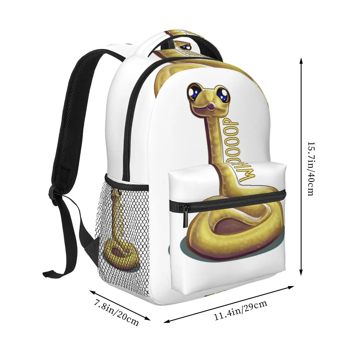 Whooping Snake Backpacks Boys Girls Bookbag Students School Bags Cartoon Kids Rucksack Shoulder Bag Large Capacity