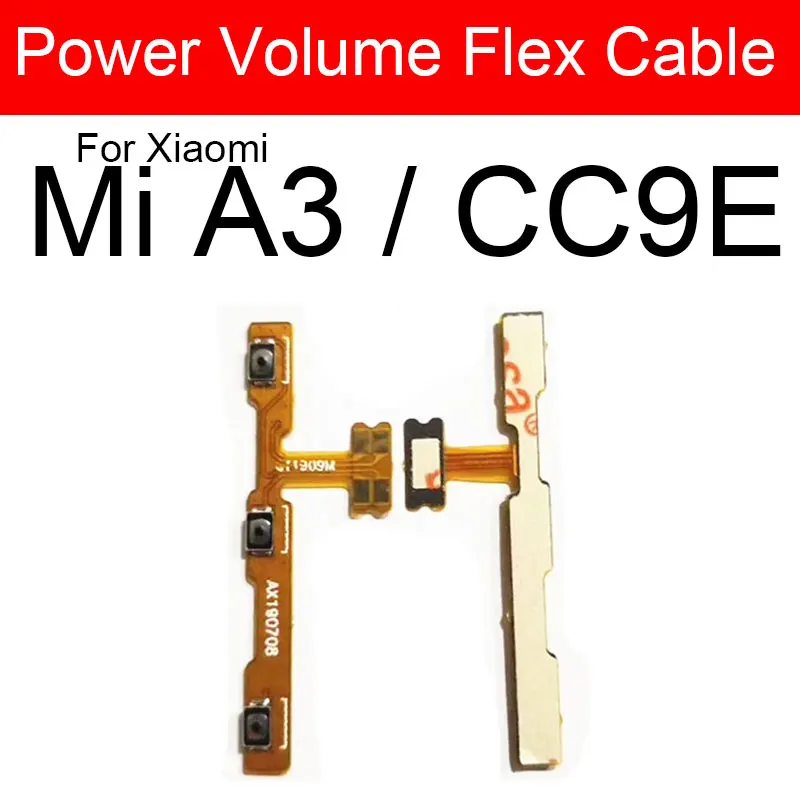 Volume & Power Side Button Flex Cable For Xiaomi Mi A1 A2 Lite A3 5X 6X CC9E Volume Switch Power Key Flex Ribbon For Redmi 6 Pro