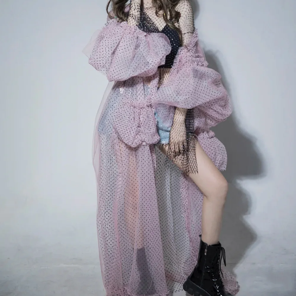 

Summer Seaside Holiday Gauze Smock Lantern Sleeve Cardigan Loose Coat Beach Sunscreen Clothing Womens Tops
