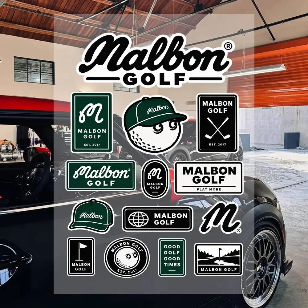 MalboN – Folha de autocolantes para golfe, autocolantes de vinil à prova de água, autocolantes com logótipos de corridas para capacete de mota, carro, bicicleta e portátil.