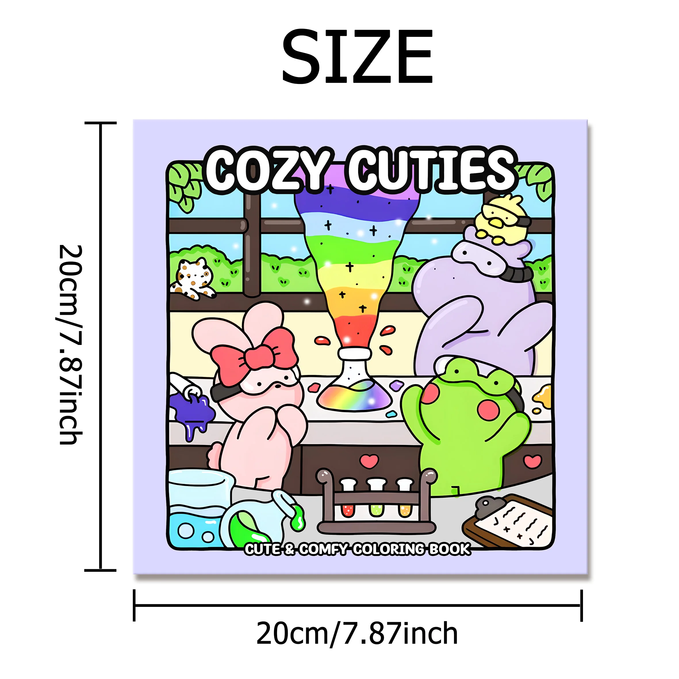 COZY CUTIES Bold-easy Patterns Coloring Book for Adults Cute Drawing Book Perfect Gift for Party and Birthday