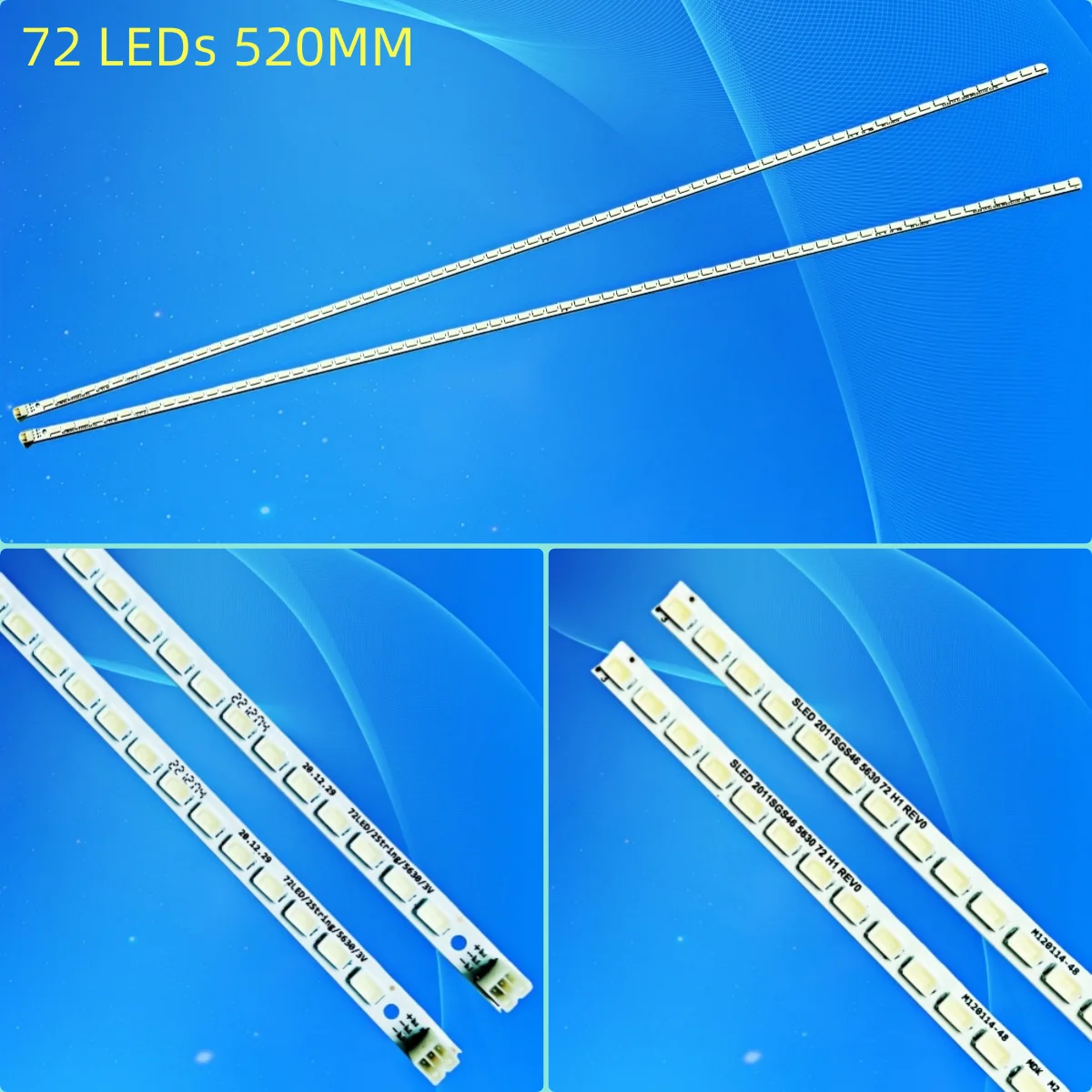 LED شريط إضاءة خلفي 72 المصابيح 520 مللي متر زلاجات 2011SGS46 5630 72 H1 REV0 ل 46-أسفل LJ64-03035A LTA460HJ15 LTA460HJ14 46SL412U 46FT5453