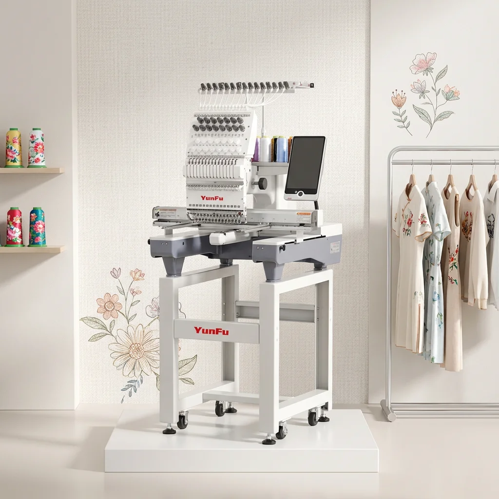For Single Head Computerized Embroidery Machine 1200 RPM Motor 500W Home Use Automatic Cap/Flats/Garment 2-Year Warranty