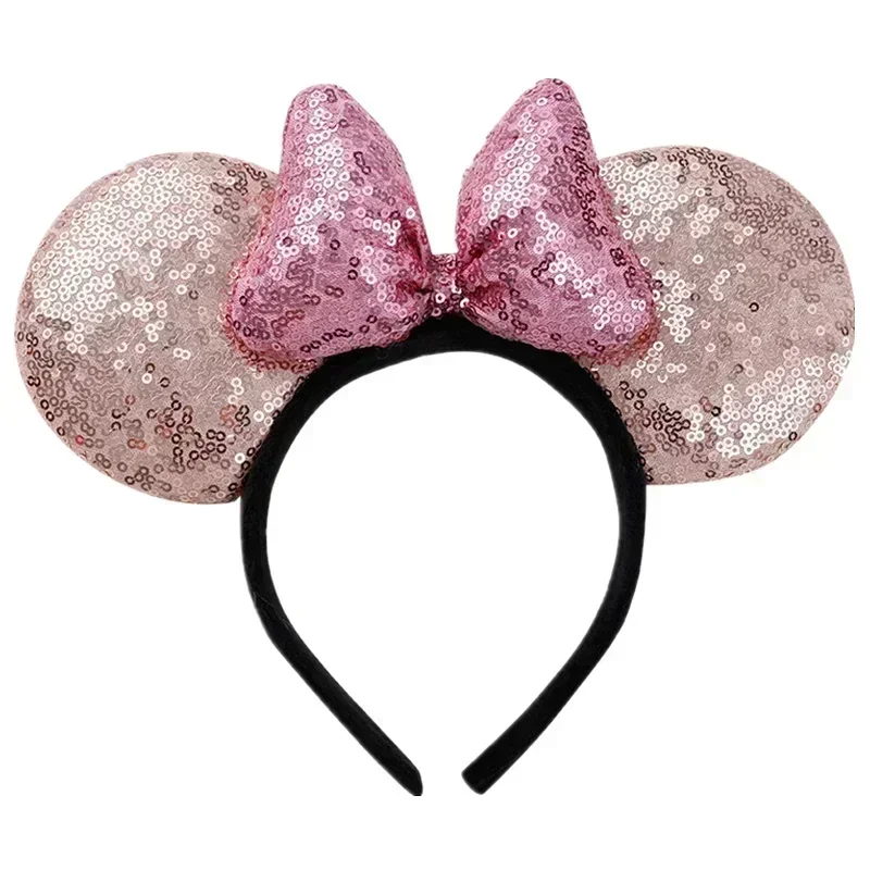 3pcs Minni Ear Headband Sequin Bows Girls Hairband Kids Halloween Carnival Party Cosplay Hair Accessories Princess Hair Headwear