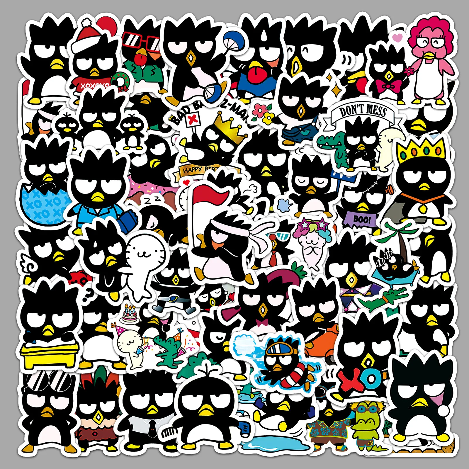 

50PCS Sanrio Bad Badtz Maru Cool Penguin Anime Stickers Toy Decal Diary Refrigerator Laptop Car Suitcase Bike Sticker Gift