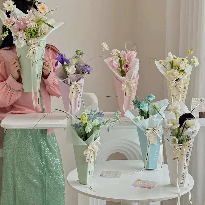 【ST】 1 Stück Blumen-Geschenkpapier, Geschenkbox, Blumenstrauß, Verpackungsbeutel, Blumen, Papierverpackungsmaterial, Abschlussfeier, Hochzeit, Partyzubehör