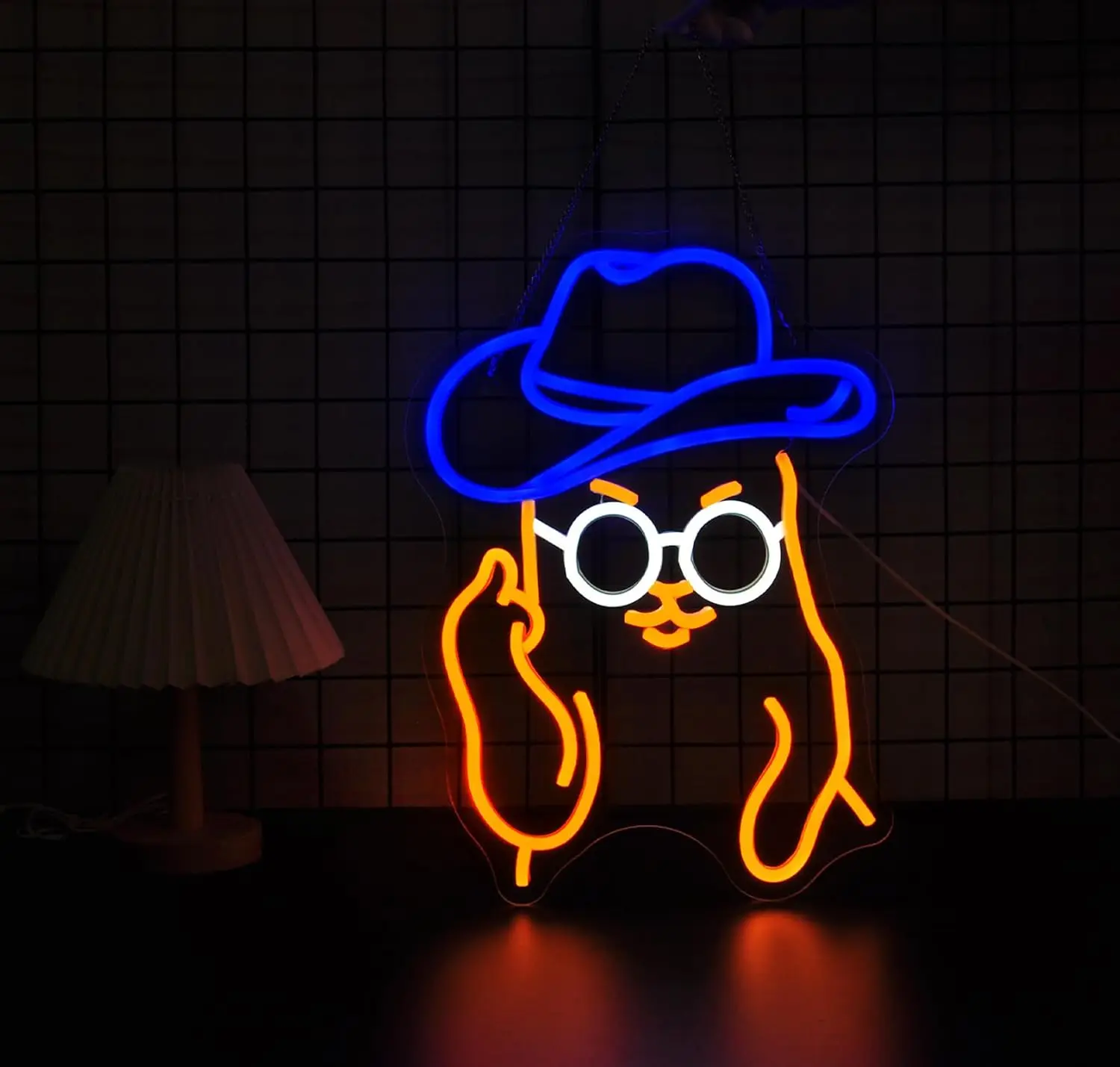 Cowboy Cat LED Neon Sign Multicolor USB Wall Light for Man Cave Bar Club Game Room Bedroom Atmosphere Night Lamp Gift
