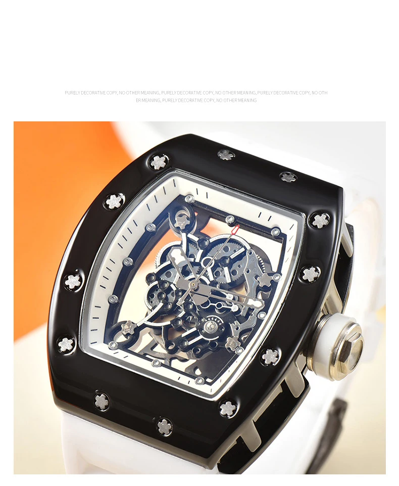 ساعة يد كوارتز رجالية فاخرة للرجال، ساعة مجوفة للرجال، تقويم رياضي مقاوم للماء