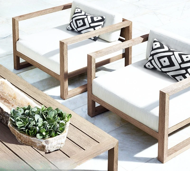 

Outdoor Sofa Combination Outdoor Garden Waterproof Sunscreen Casual Antiseptic Teak Furniture كرسي استرخاء מיטת חוף
