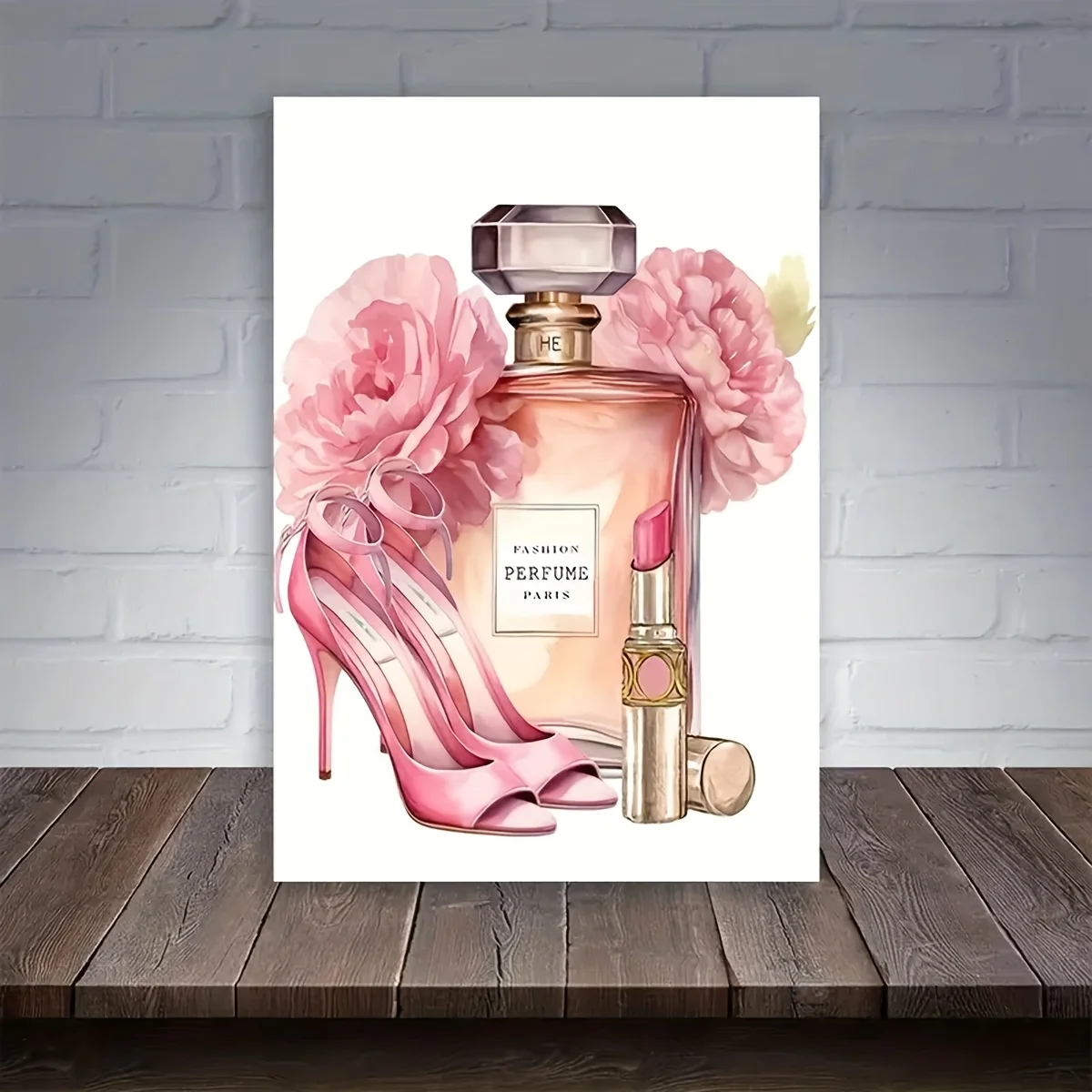 زوج واحد من تصميم الكعب العالي والعطور وأحمر الشفاه - مثالي لديكور غرفة النوم والحمام. هدية مثالية لعشاق الموضة #4