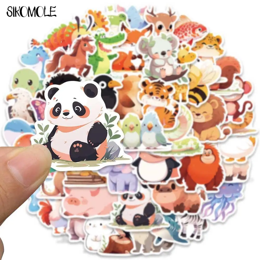 10/30/50 Stuks Cartoon Kinderen Dieren Illustratie Stickers Kawaii Diy Reisbagage Gitaar Koelkast Laptop Graffiti Sticker Kids