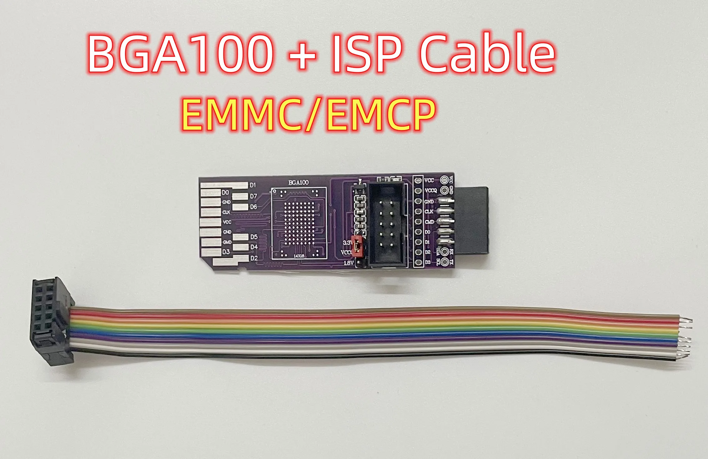 BGA100,BGA254,BGA162/BGA186 BGA153/169 BGA221 Simple Reading and Writing Board SD-EMMC RT809H-ISP Flywire Adapter Board