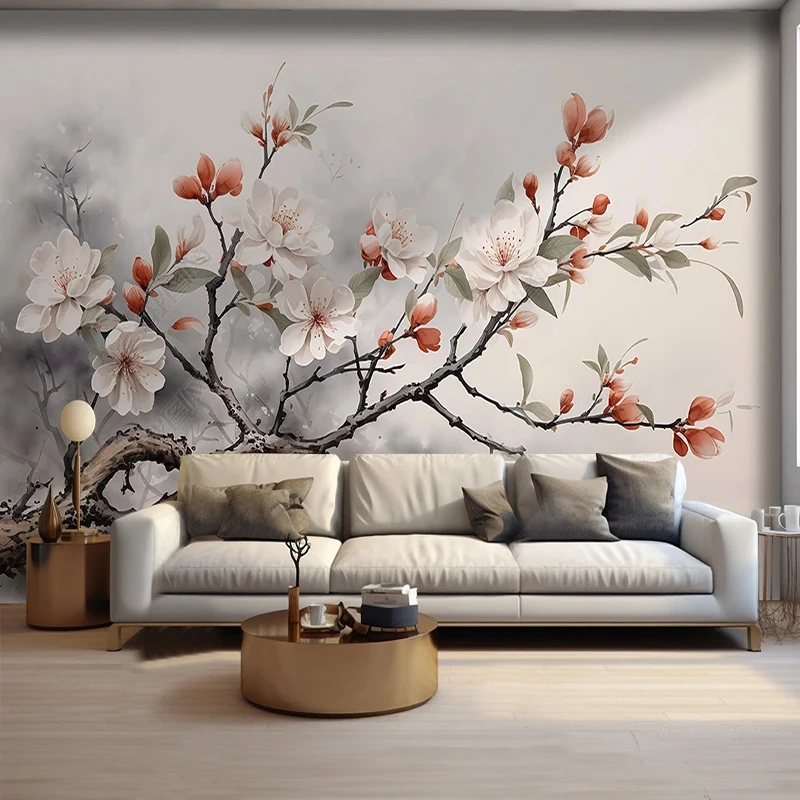 

Custom Photo Wallpaper Creative Chinese Green Plant Forest Flowers Background Wall Decoration Mural Papel De Parede Home Décor