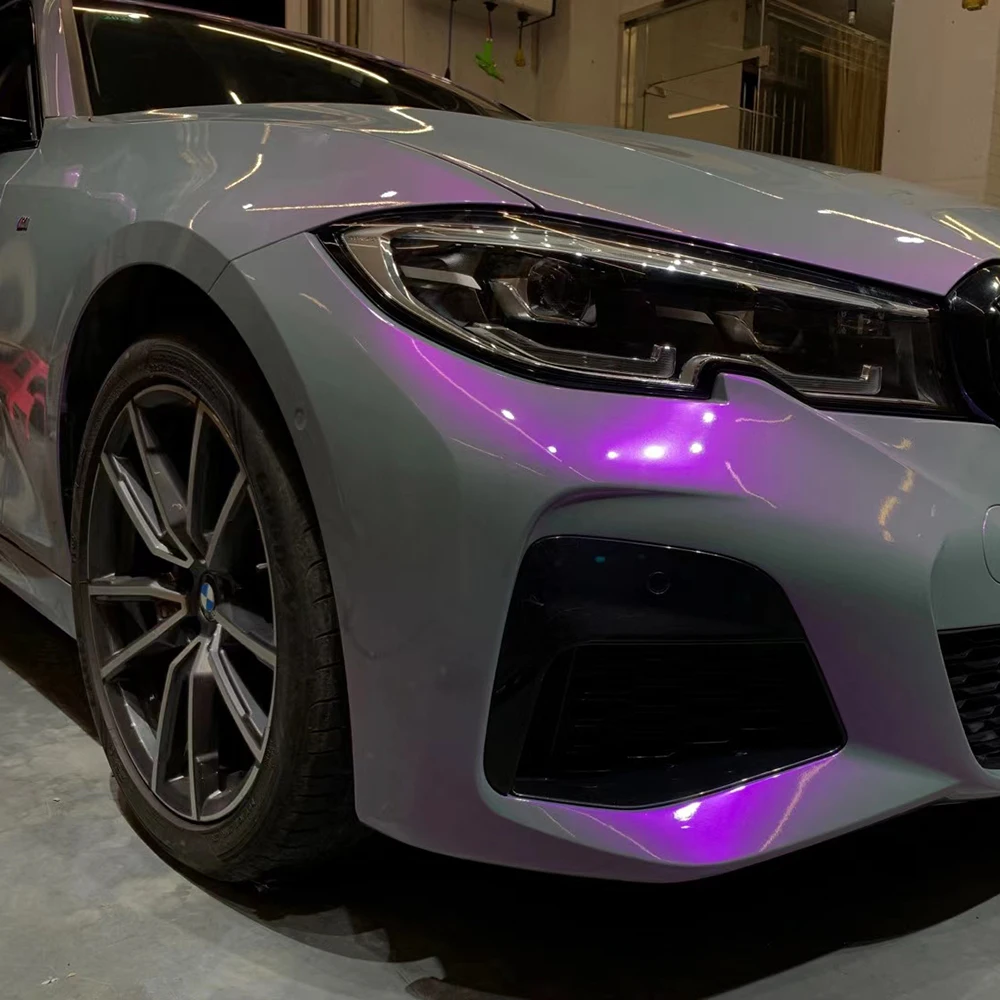 Twin Color Candy Grey Easy to Install Premium PET Car Wrap Auto Vinyl Stretchable Removable Air Release DIY