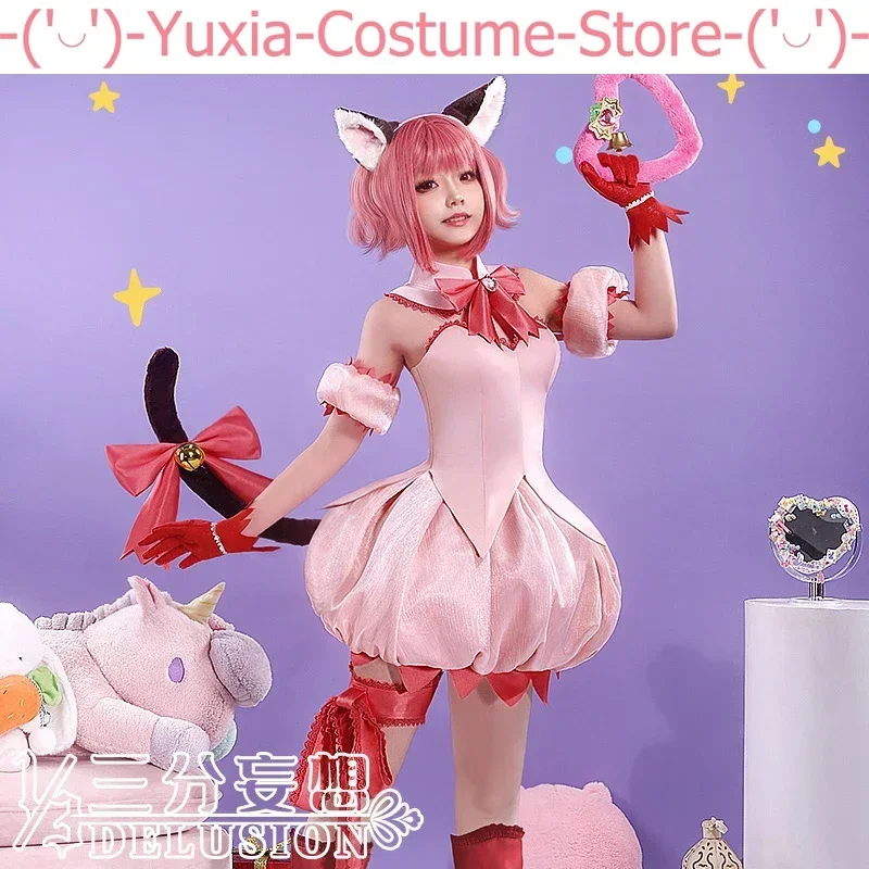 Anime! Tokyo Mew Mew Momomiya Ichigo Magic Girl Pink Dress Elegant Uniform Cosplay Costume Halloween Party Outfit Women