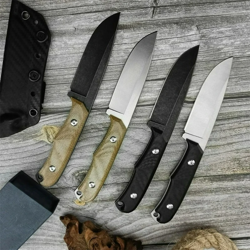 

R Fixed Blade Knife D2 Blade G10 / Linen Handle Camping Outdoor Tactical Hunting Military Survival Multitool Knives with Sheath
