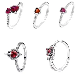 2024 Hot Sale Rings Rose Red piercing arrow ring 6 7 8 9 Size fit Lover's Holiday Gift Jewelry