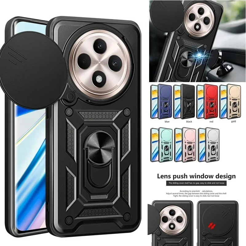 

Reno12F 5G Case Matel Ring Armor Phone Case For Oppo Reno12 F 5G Magnetic Stand Holder Cover On Opo Orro Reno 12F 12 F F12 5G