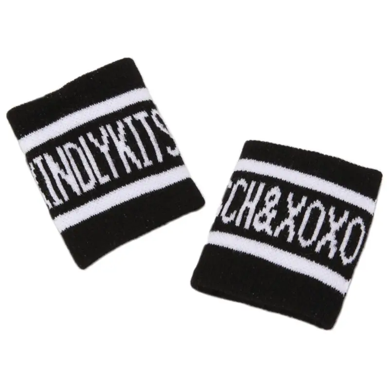 Y166 2 unidades/par adulto crianças correndo esportes pulseira sweatband hip-hop letras coloridas