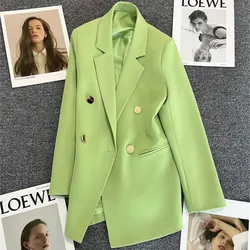 Abito Casual a maniche lunghe Blazer Office Lady primavera autunno moda elegante giacca capispalla solida per donna 2024 cappotto femminile